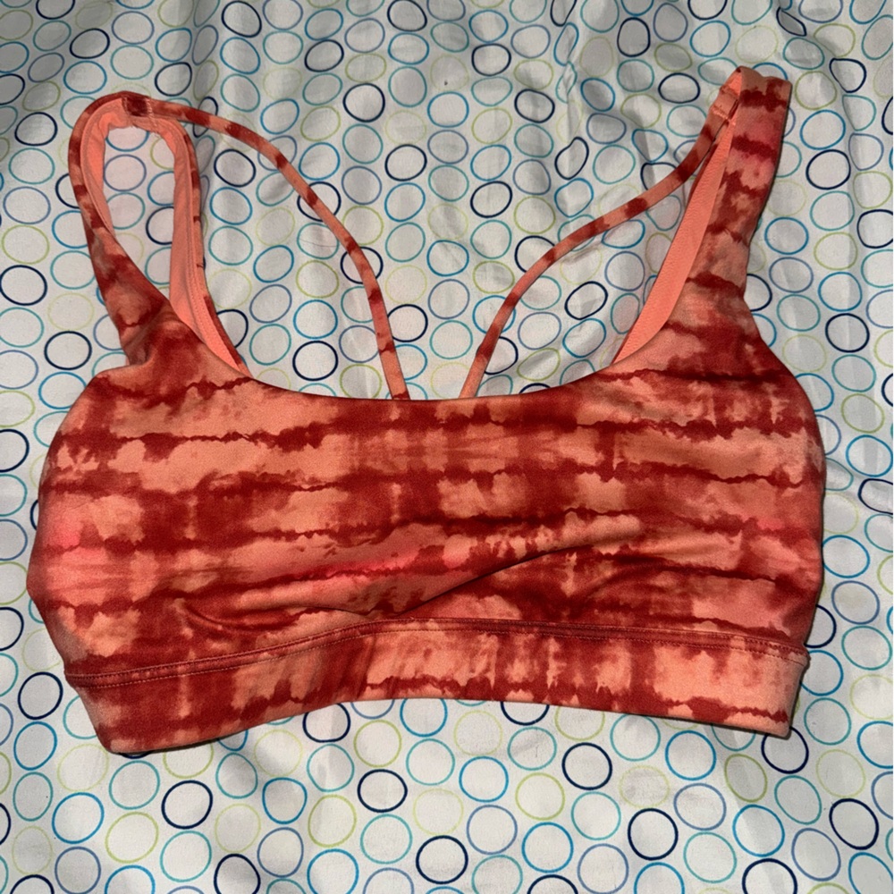 Athleta Red Tie-Dye Sports Bra